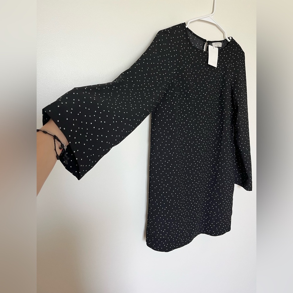 Aritzia Babaton Wide-sleeved black Dress polka dot tunic - Picture 7 of 7